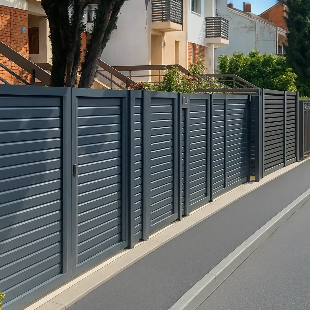 Kapije i ograde Slide&Fix sistem montaža aluminijumskih panela bez varenja — Savalux