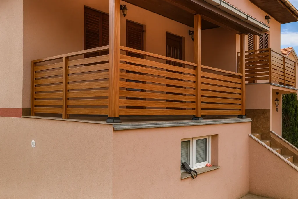 Ograde za terasu od aluminijuma sa horizontalnim letvicama — Savalux